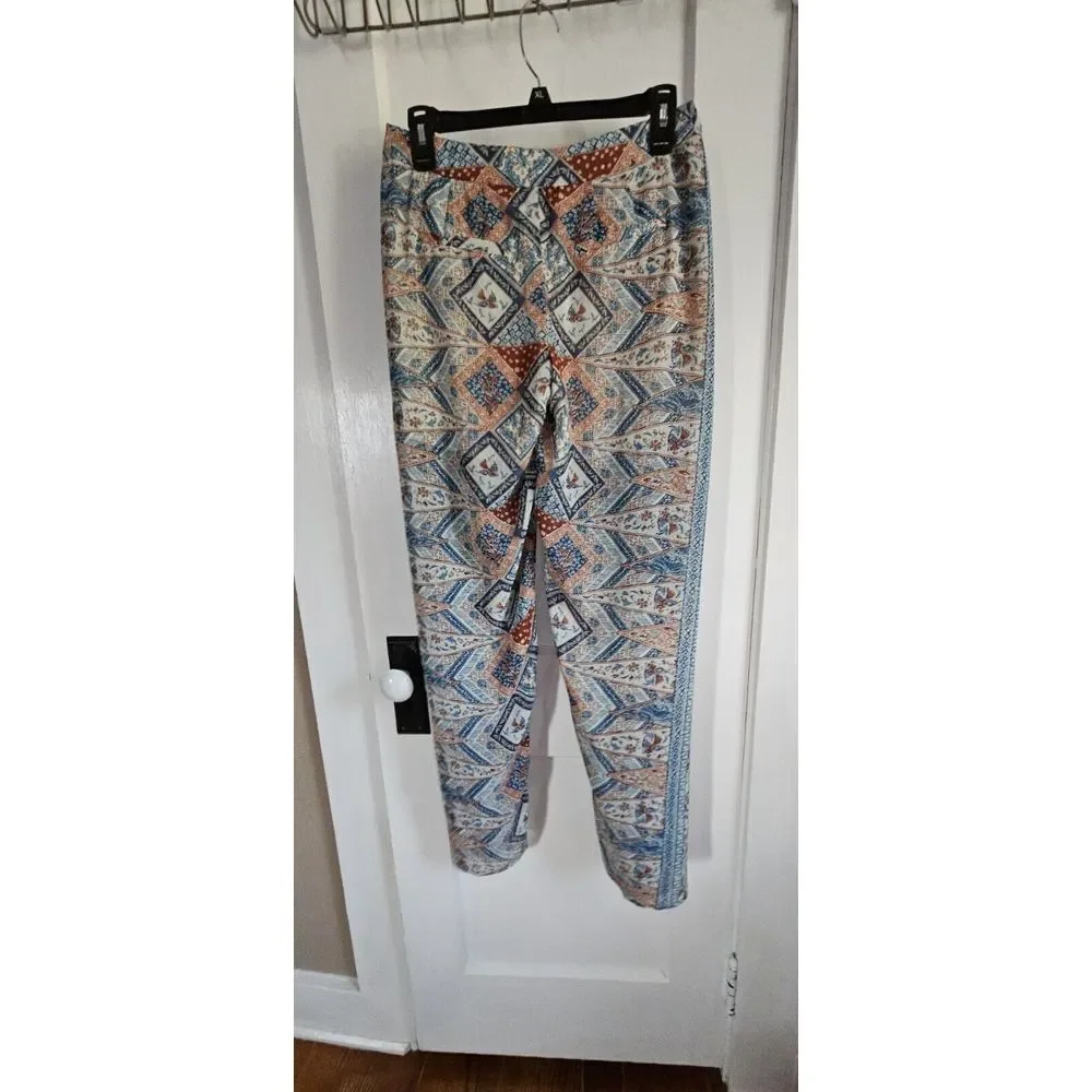 Elevenses Anthropologie Wide Leg Wrap Pants Seaflower Print‎ Boho Sheer Size 0